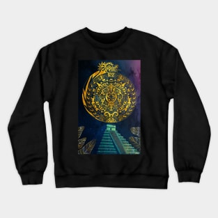 solatzo the aztec calendar in ecopop pattern Crewneck Sweatshirt